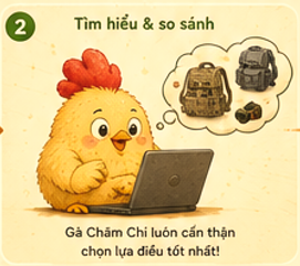 Chú gà tìm hiểu và so sánh sản phẩm
